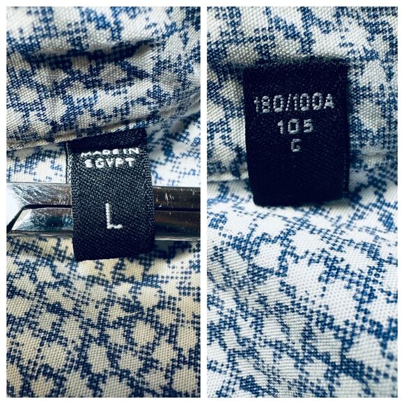 Z Zegna Slim Fit Cotton Shirt with Leaflet Jacquard AOP Long Sleeve BU Sz L - Picture 9 of 10